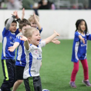 Lil' Kickers Jackrabbits intermediate soccer classes for kids 3-4 years old