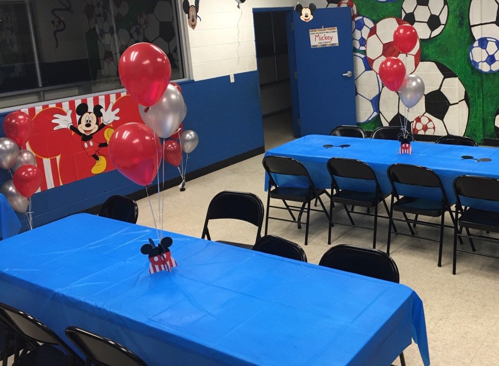 Party decorations for a Mickey themed party